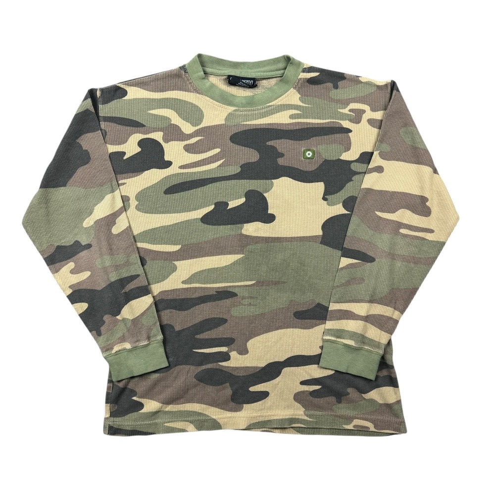 Vintage Y2K Southpole Thermal Shirt Youth Medium Camo Distressed Thrashed Skater